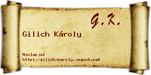 Gilich Károly névjegykártya