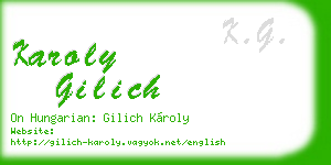 karoly gilich business card